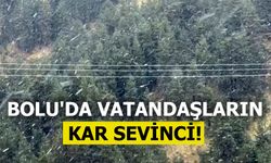 Bolu'da vatandaşların kar sevinci!