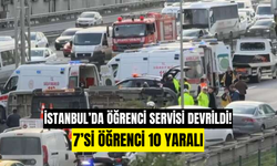 İstanbul’da öğrenci servisi devrildi: 7’si öğrenci 10 yaralı