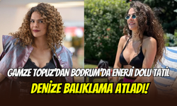 Gamze Topuz Bodrum’da tatilde: Kırmızı bikinisiyle balıklama atladı