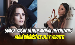 Simge Sağın’dan göz alıcı tatil pozları: ‘’Kendime çocuk bikinisi almışım’’