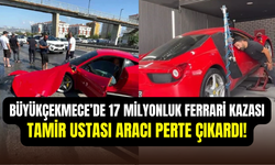Büyükçekmece’de tamir ustası 17 milyonluk Ferrari ile kaza yaptı