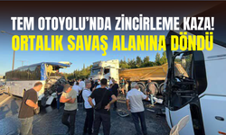 TEM Otoyolu’nda zincirleme kaza: Otobüs ve kamyon çarpıştı, 1 ölü 9 yaralı