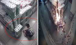 10 Yaşındaki Çocuk, Market Reyonundaki Peçeteleri Yaktı!