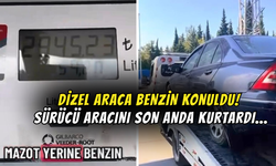 Dizel Araca Benzin Konuldu! Sürücü Kontağı Çevirmeyince Şok Hasardan Kurtuldu