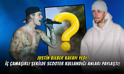Justin Bieber Tırlattı: İç Çamaşırlı Şekilde Scooter Kullandığı Anları Paylaştı!