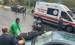 Tekirdağ’da feci kaza: Motosiklet otomobilin üzerine düştü, 2 yaralı