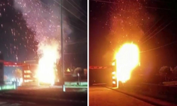 Sakarya OSB girişinde trafo patladı!