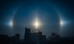 Sibirya’da büyüleyici doğa harikası: Nadir “halo” olayı görüldü