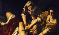 Artemisia Gentileschi’nin Judith Holofernes’i Öldürürken tablosu