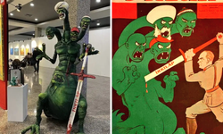 “Dört başlı canavar” heykeli soruşturma konusu oldu: 2 kişi gözaltında