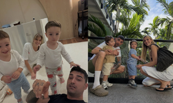 İdo Tatlıses ve Yasemin Şefkatli tatilde: İkizler keyifli