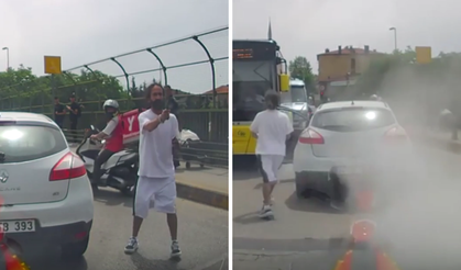 İstanbul’da Trafikte Bıçaklı Saldırıya Yangın Tüplü Müdahale!