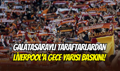 Galatasaray taraftarından Liverpool’a sürpriz: Otel önünde havai fişek şovu