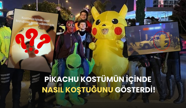 Pikachu Kostümlü Genç Eylemlere Damgasını Vurdu, Koştuğu Anlar Viral Oldu!