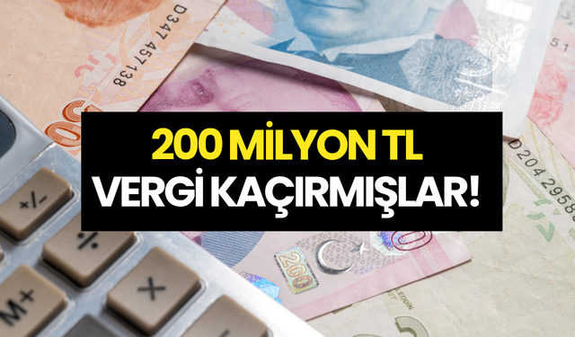 1725 Kişi Vergi Kaçırdı: Ödenmeyen Vergi Tutarı 200 Milyon Lira!
