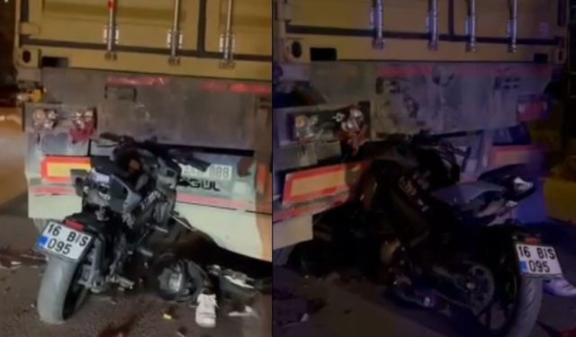 Bursa’da feci kaza: Motosiklet tır dorsesine saplandı, 1 ölü 1 yaralı