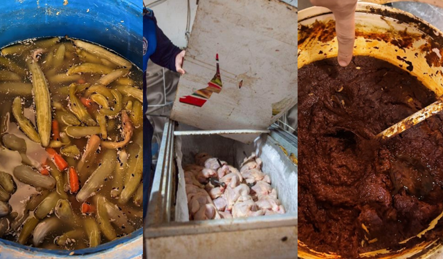 Adana'da bir dönerciden kurtlanmış salça ve turşu çıktı