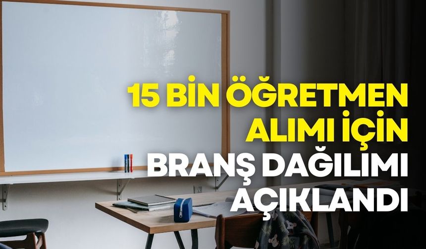 MEB'den 15 bin sözleşmeli öğretmen alımı: Branş dağılımı açıklandı