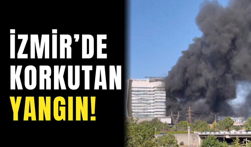 İzmir’de Korkutan Yangın! Medicana Hastanesi'nin Yanında Alevler Yükseldi