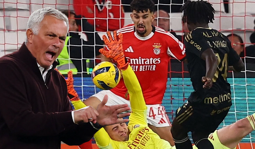 Benfica son saniye yıkıldı: Jose Mourinho hakemin üzerine yürüdü