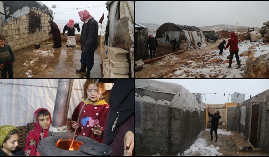 İdlib kırsalında şiddetli yağışlar mülteci kamplarını vurdu