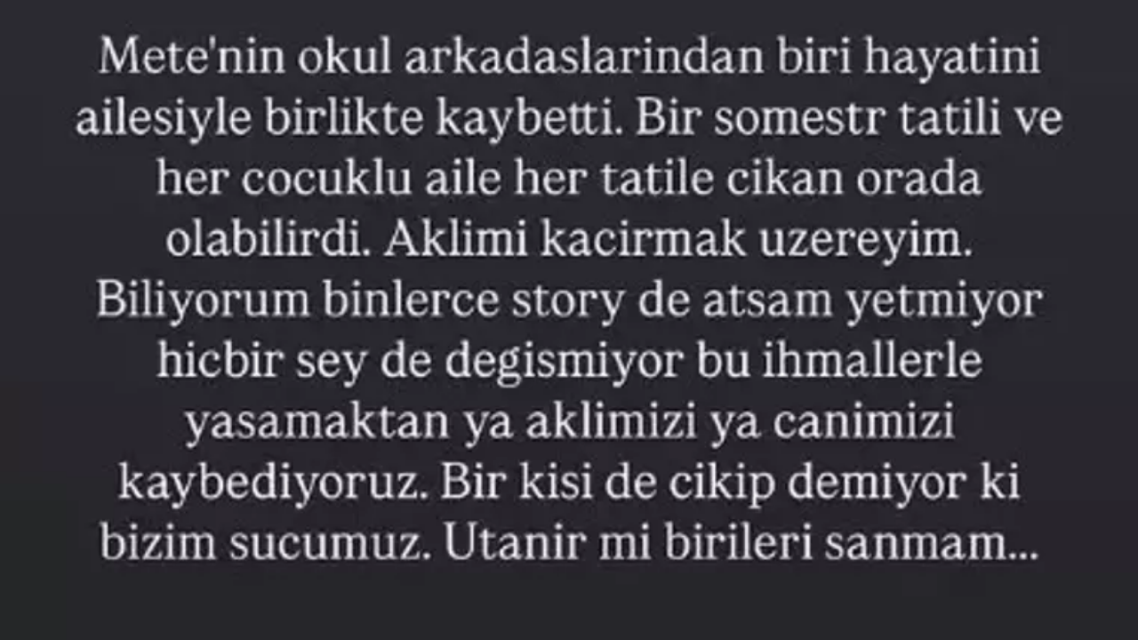 Berfu Yenenler, Kartalkaya Yangınında Oğlunun Arkadaşı Ve Ailesinin Hayatını Kaybettiğini Duyurdu (1)