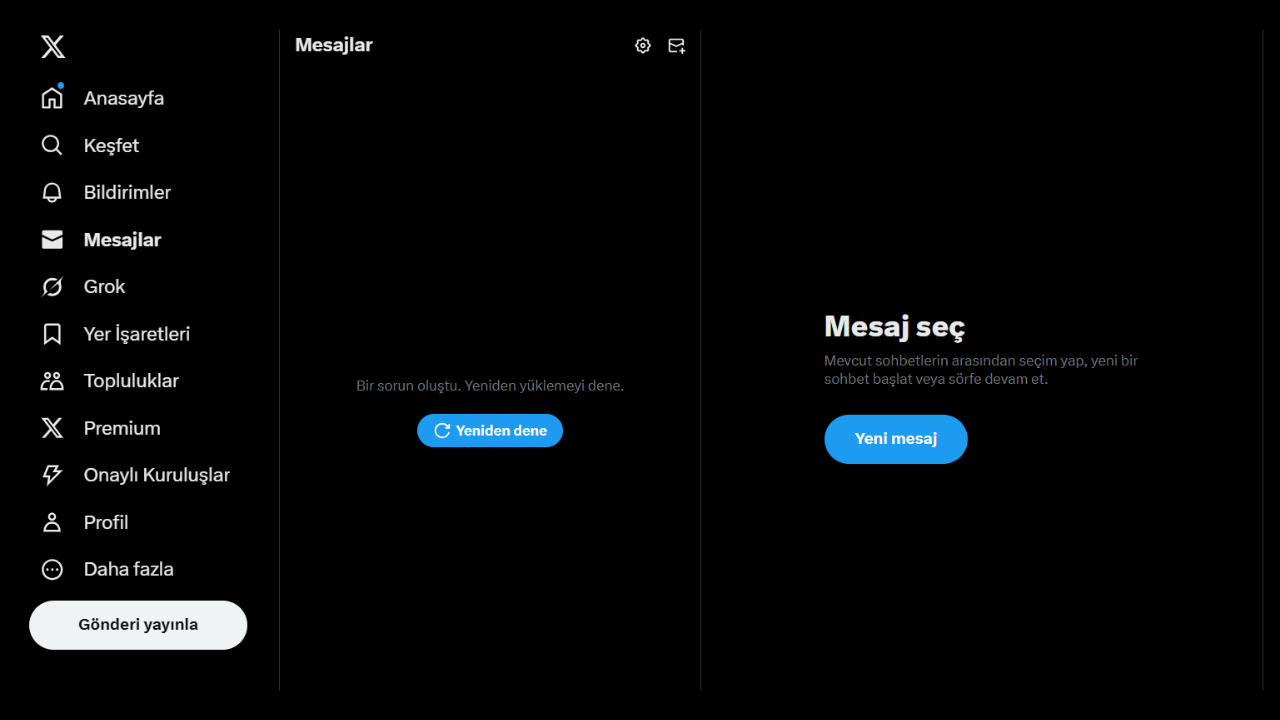 X Dm Çöktü Mü, Neden Girilmiyor X’in Mesajlaşma Platformu Direct Message (Dm) Açılmıyor (2)