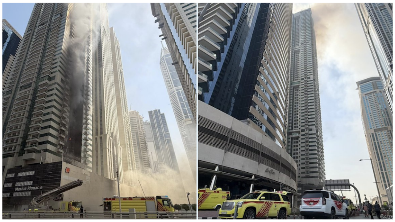 Dubai’de 67 Katlı Gökdelende Yangın Çıktı (1)