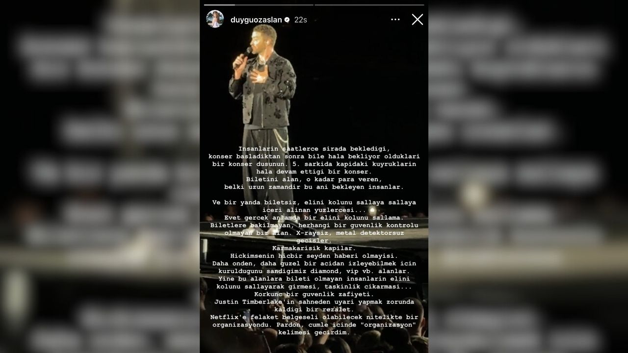 Justin Timberlake'in İstanbul Konseri Skandala Dönüştü! Duygu Özaslan O Anları Anlattı