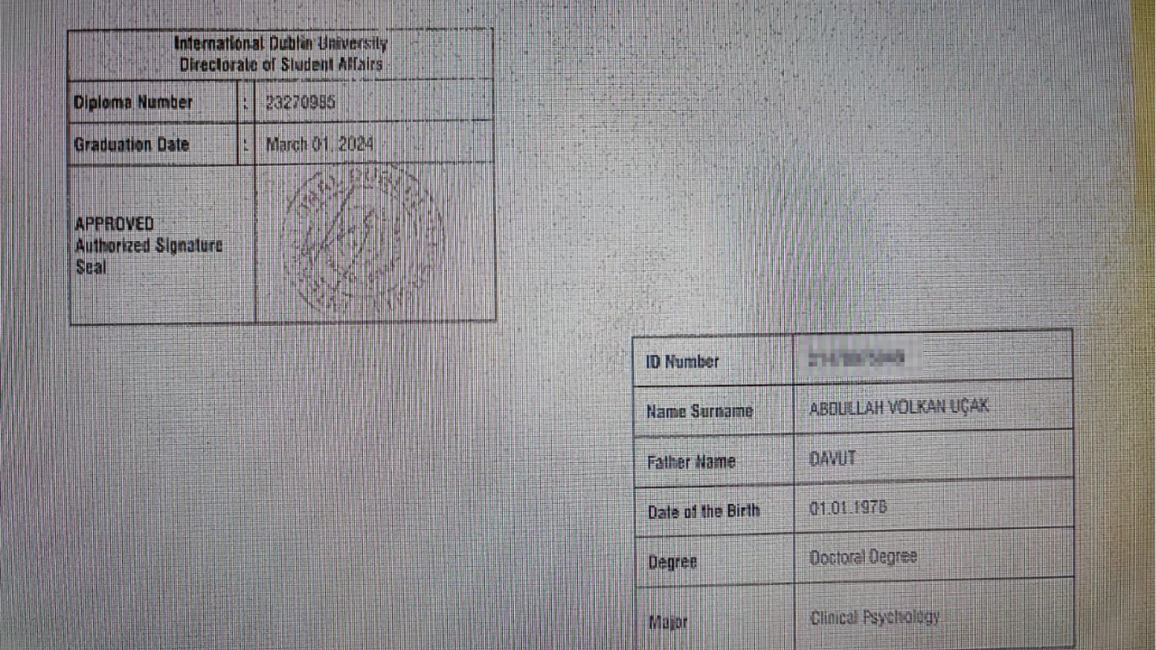 Abdullah Volkan Uçak’tan Sahte Psikolog Iddialarına Yanıt ‘’Diploma Gerçek, Denklik Mağduruyum’’ (2)