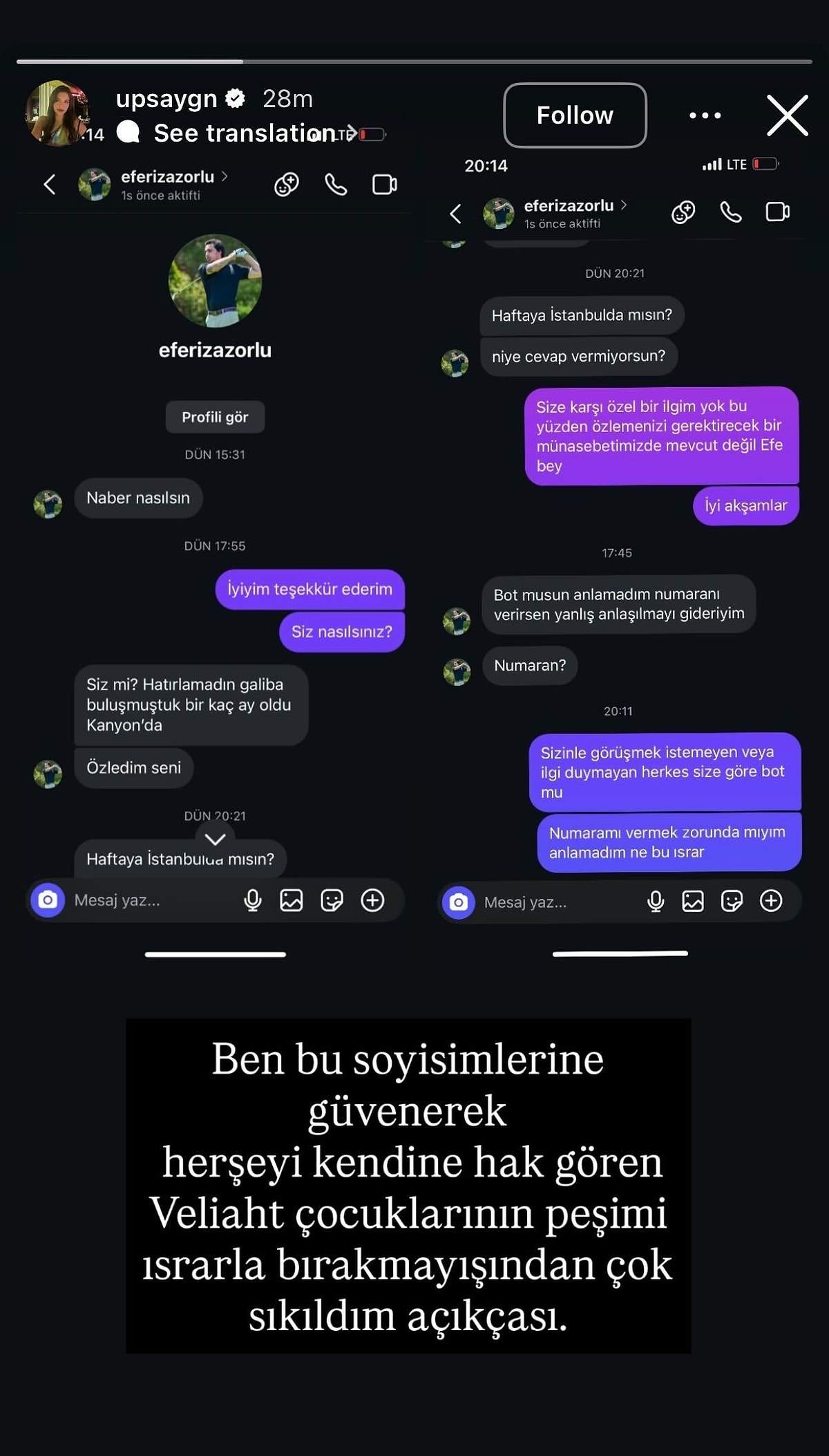 Aygün Aydın, Efe Rıza Zorlu’nun Israrlı Mesajlarını İfşaladı! 1