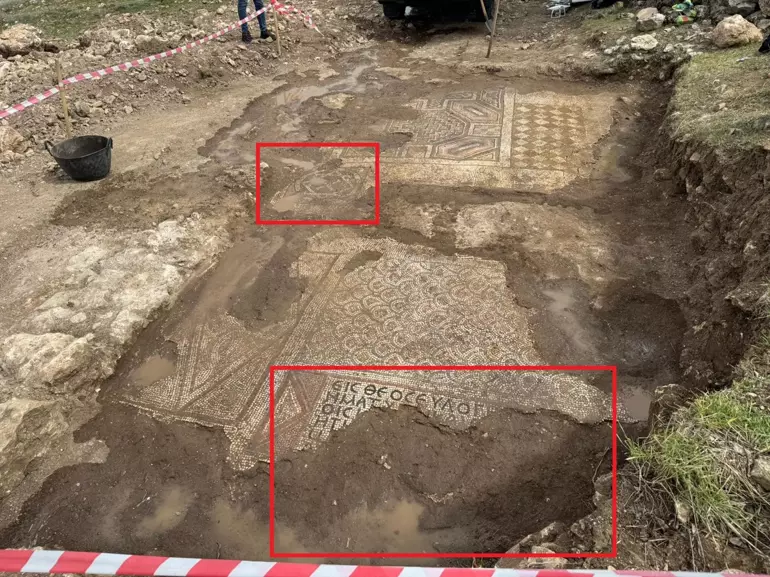 Diyarbakır’da Tarihi Mozaik Keşfedildi Mezarlıkta Davut Yıldızı Bulundu 3