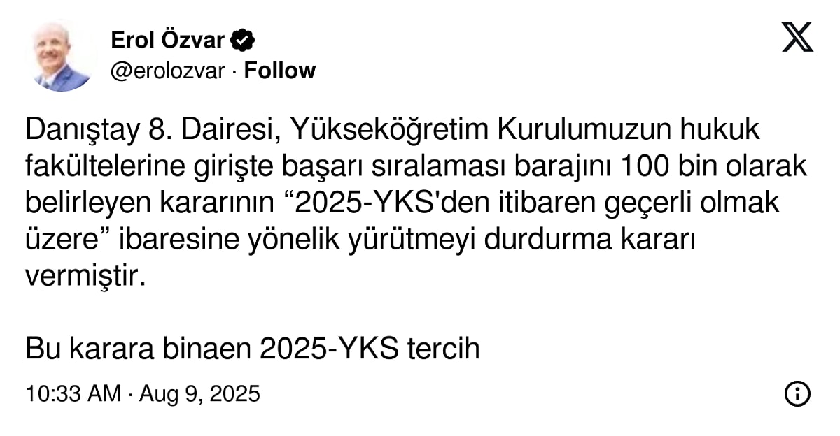 Hukuk Fakültesi Başarı Sıralaması Barajı Güncellendi Yök Başkanı Özvar Açıkladı!1