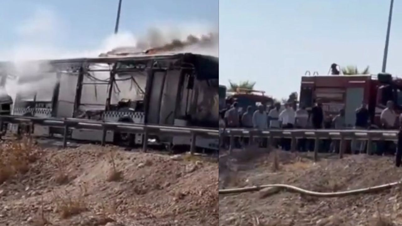 Şanlıurfa’da Şehir Içi Otobüste Yangın Paniği