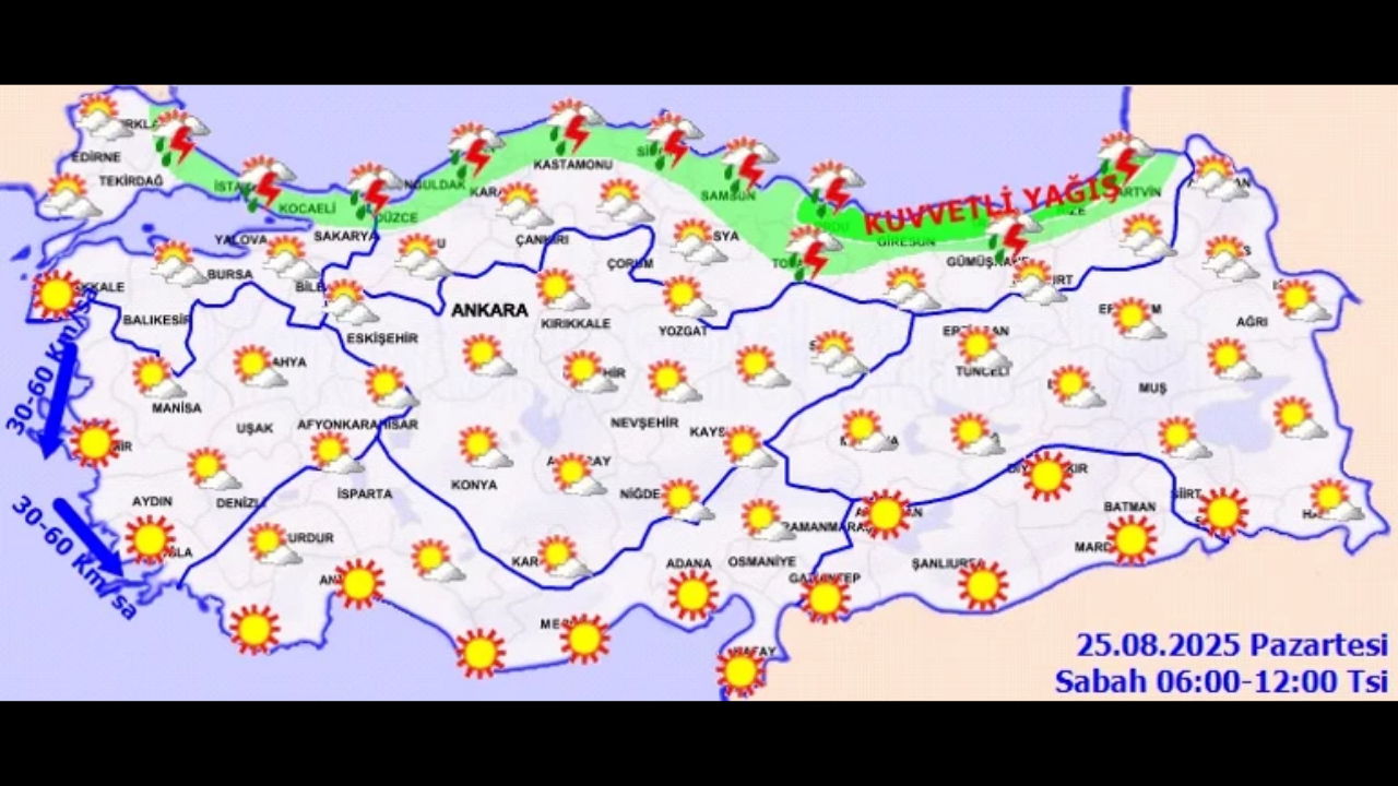 Türkiye’de Yeni Hafta Sert Başlıyor Meteoroloji’den 12 Ile Fırtına Ve Sağanak Yağış Uyarısı (1)