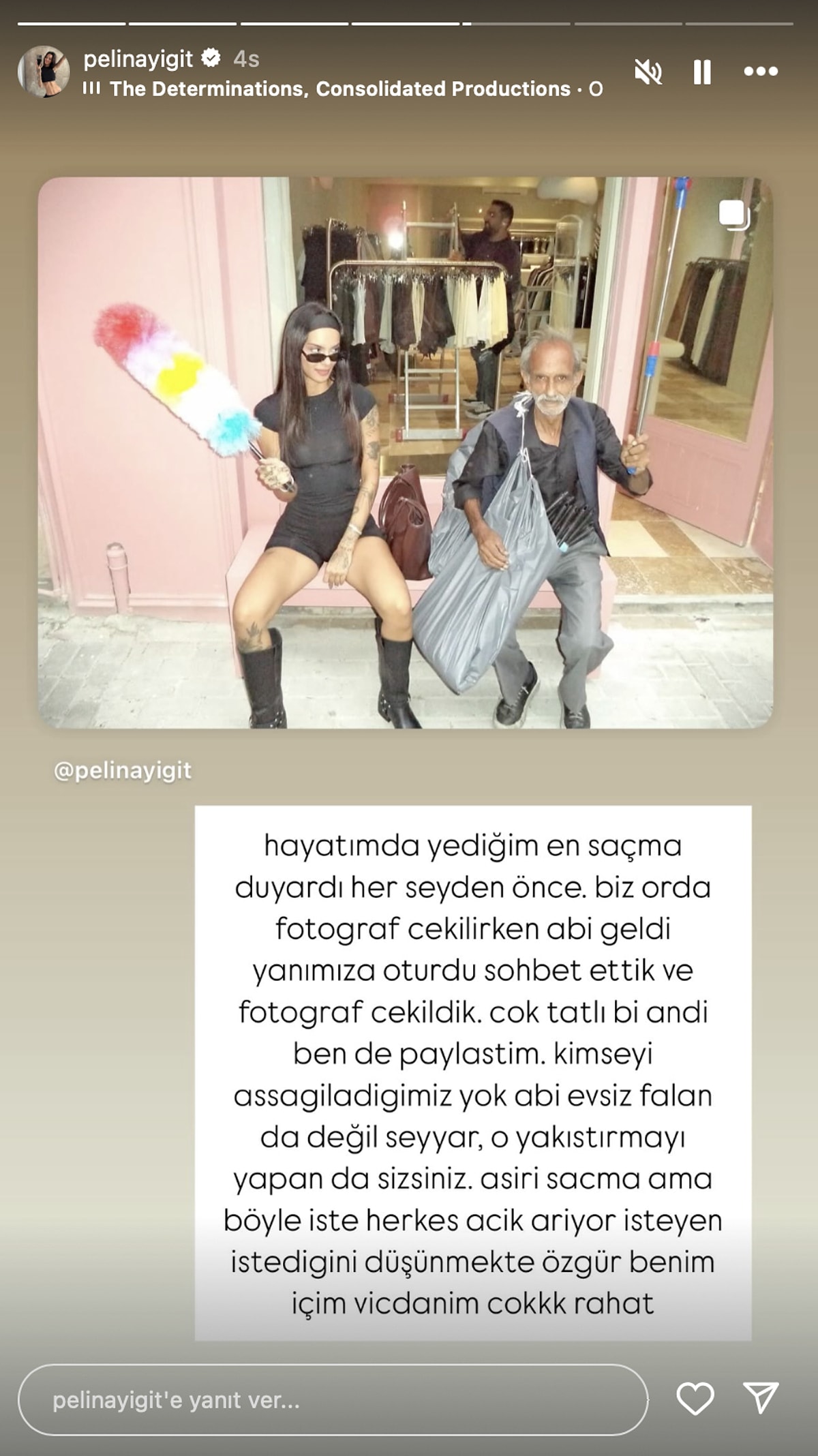Yoksul Amcayla Verdiği Poz Yüzünden Eleştirilen Pelinay İgit'ten Savunma Geldi!