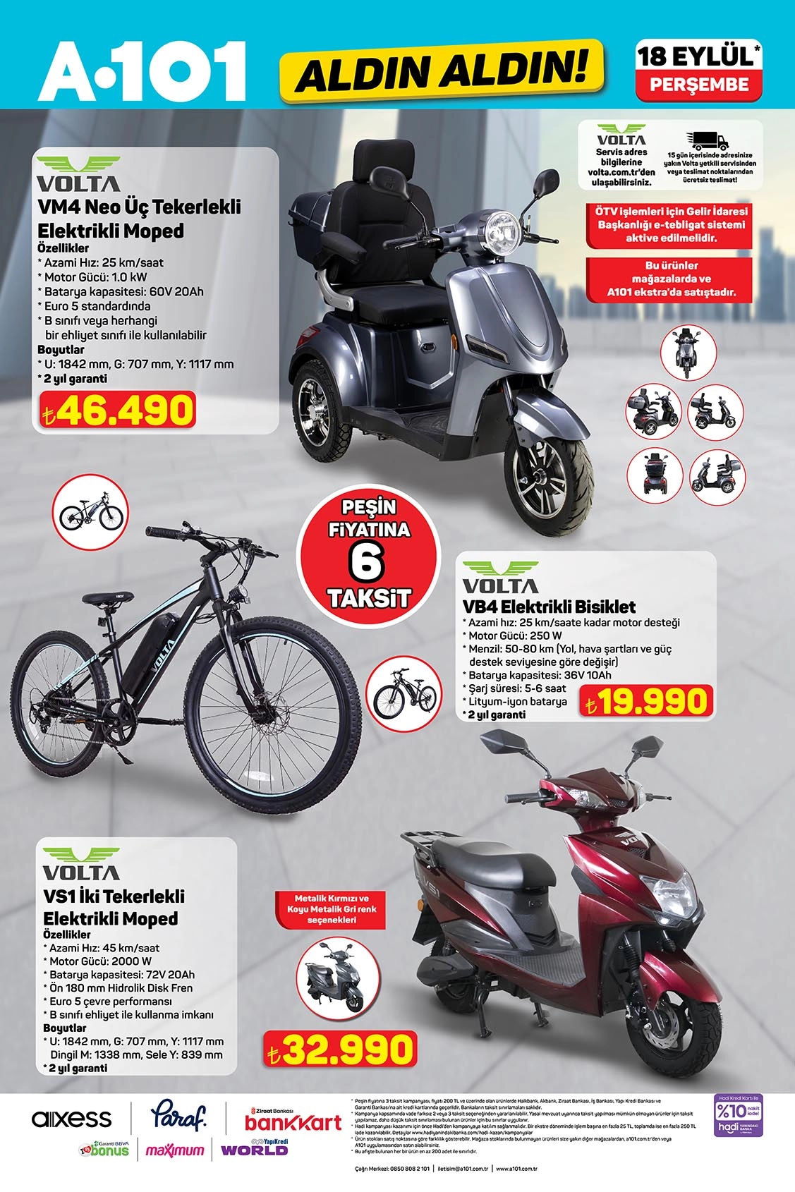 18 Eylül 2025 A101 Aldın Aldın Kataloğu! Elektrikli Moped, Saç Düzleştirici, Şarjlı Dik Süpürge, Televizyon… 3