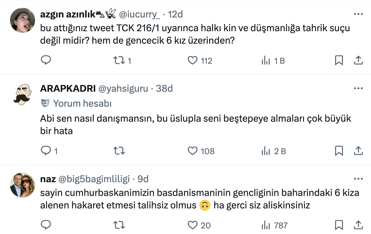 Cumhurbaşkanı Başdanışmanı’ndan “Manifest” Grubuna Ağza Alınmayacak Sözler 2025 09 07 13.07.27