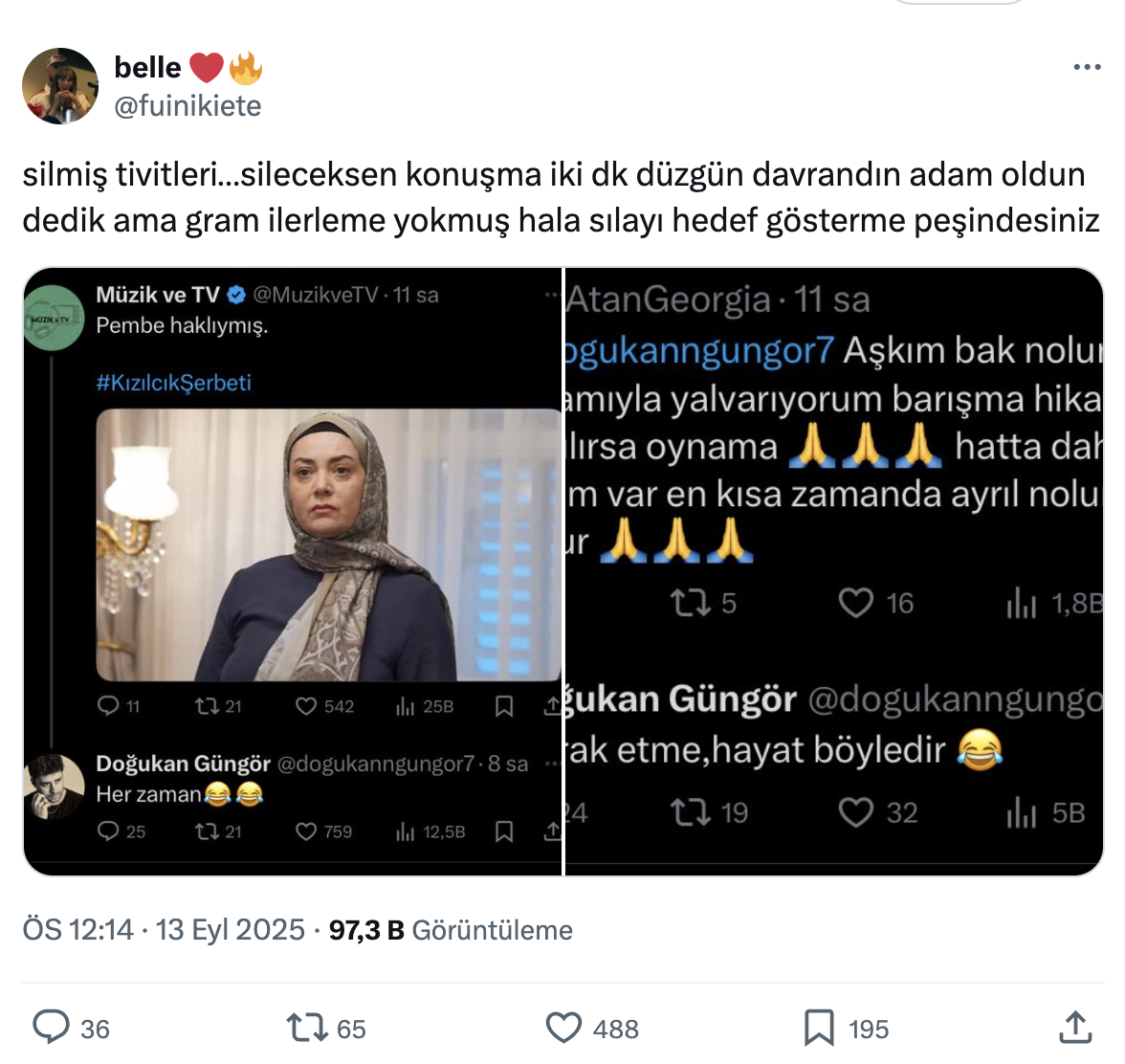 Doğa Firaz İlişkisini Eleştiren Doğukan Güngör (Fatih) Tweetlerini Sildikten Sonra Hayranların Hedefi Oldu! 2025 09 13 16.24.03