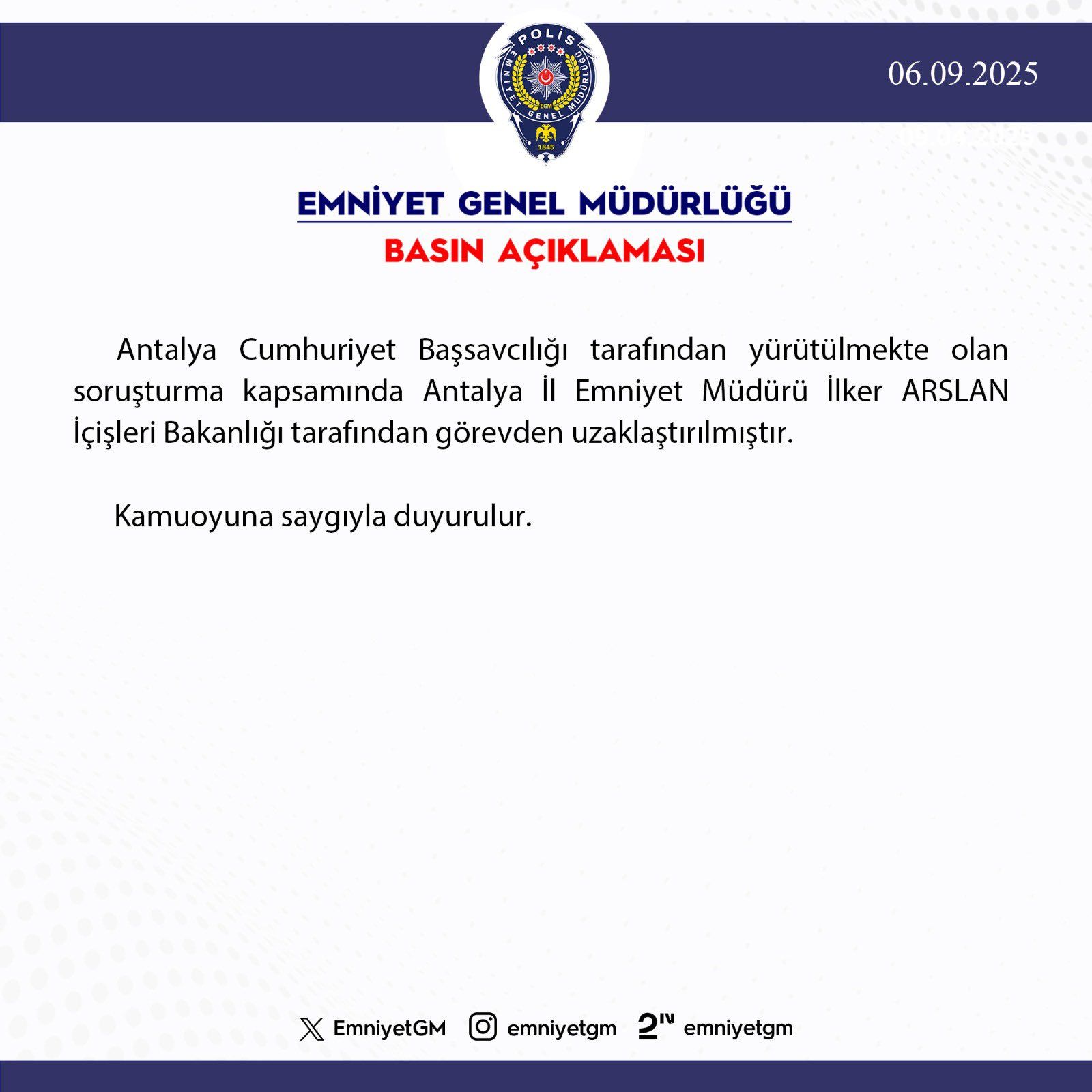 Görevden Uzaklaştırılan Antalya Emniyet Müdürü İlker Arslan Kimdir?