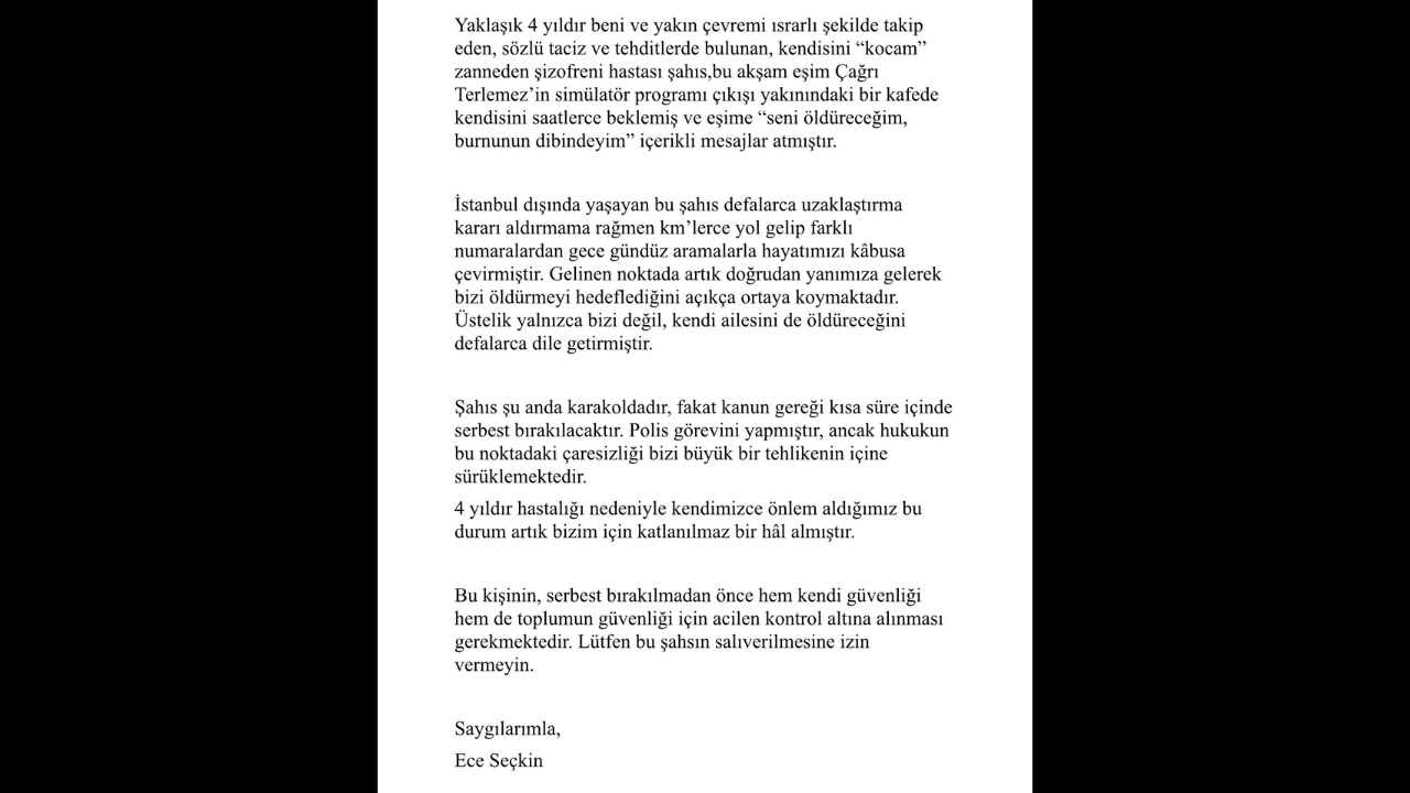 Şarkıcı Ece Seçkin’i Tehdit Eden Şahıs Gözaltına Alındı