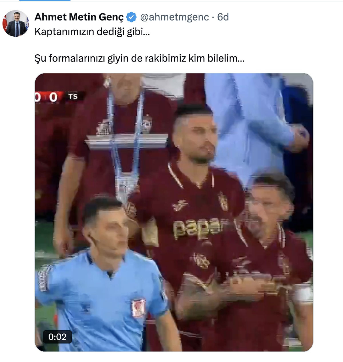 Trabzon Büyükşehir Belediye Başkanı’ndan Fenerbahçe Maçında Tartışma Yaratan Tweet 2