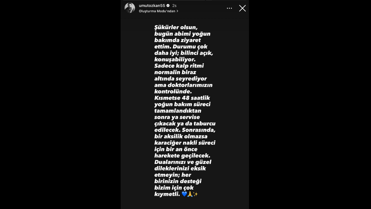 Ufuk Özkan’ın Sağlık Durumu Hakkında Yeni Gelişme Kardeşi Umut Özkan Duyurdu (1)
