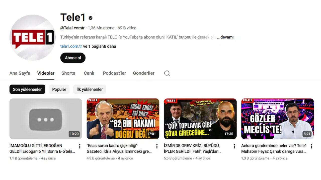 Basın Özgürlüğüne Ağır Darbe Kayyum Atanan Tele 1’In Youtube Arşivi Siliniyor!