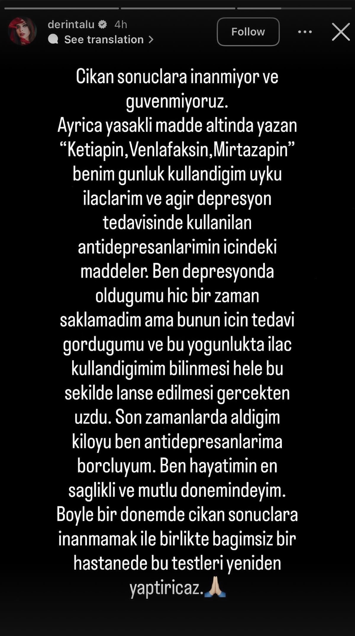 Derin Talu’dan Uyuşturucu İddialarına Yanıt “Sonuçlara İnanmıyoruz!” 1