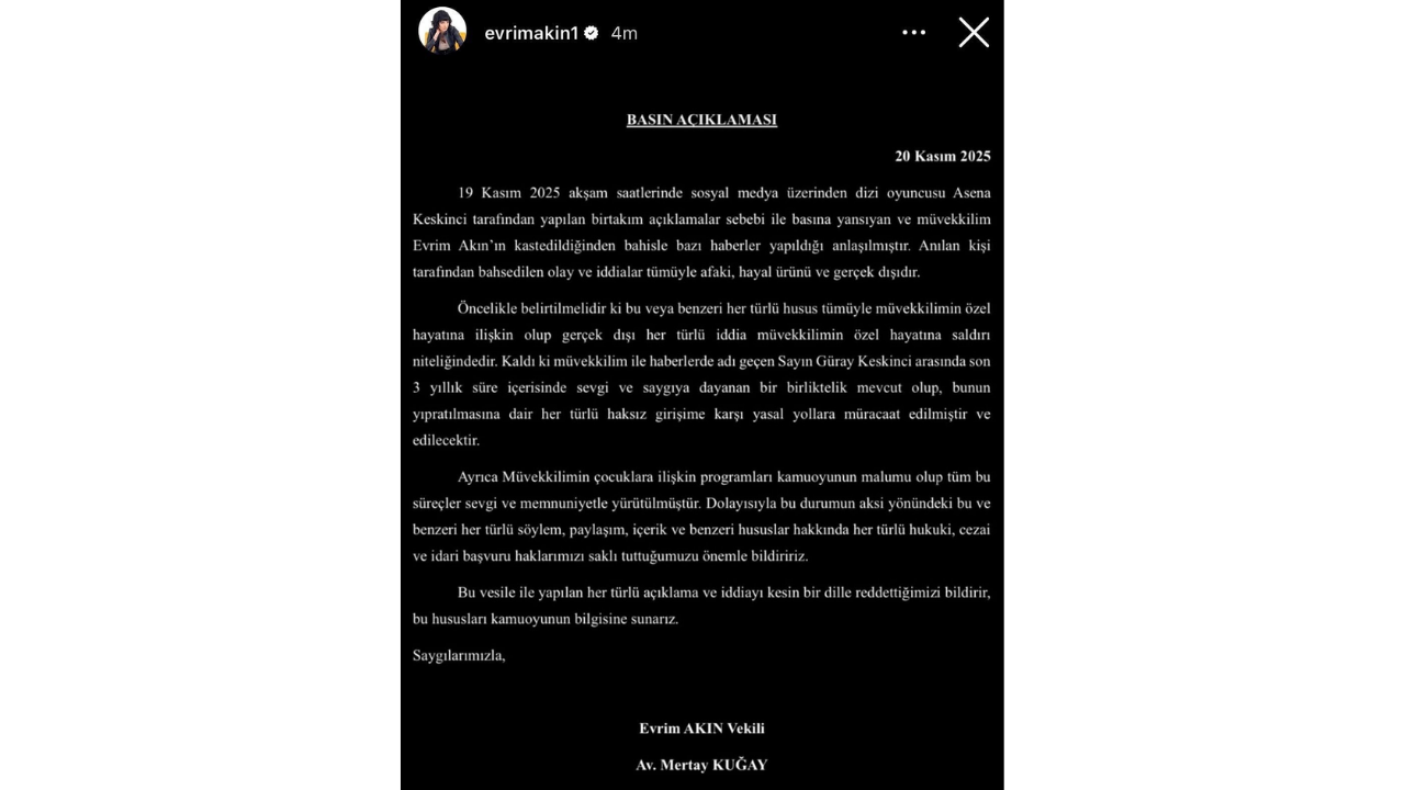 Evrim Akın, Asena Keskici’nin Iddialarını Yalanladı! (2)