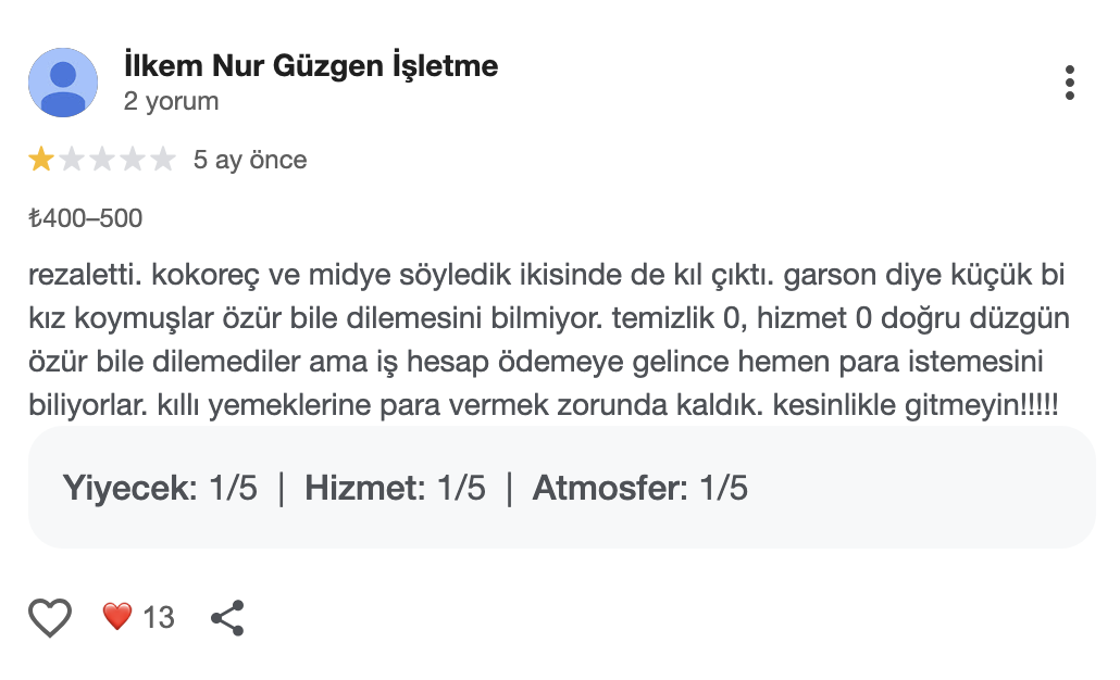 Gurbetçi Ailenin Zehirlendiği İşletmeye Yapılan Müşteri Yorumları İfşa Oldu 2025 11 14 16.19.28