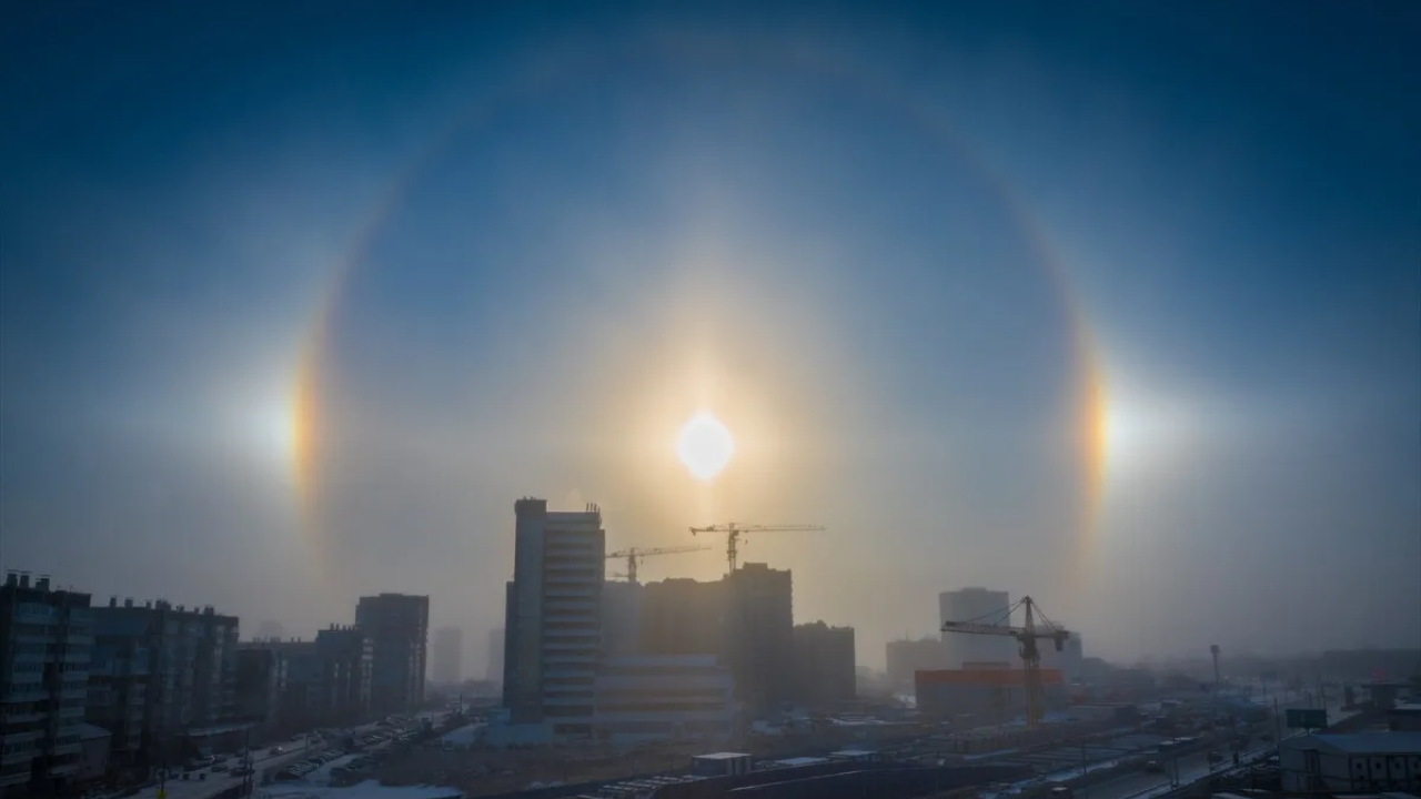 Sibirya’da Büyüleyici Doğa Harikası Nadir “Halo” Olayı Görüldü (1)