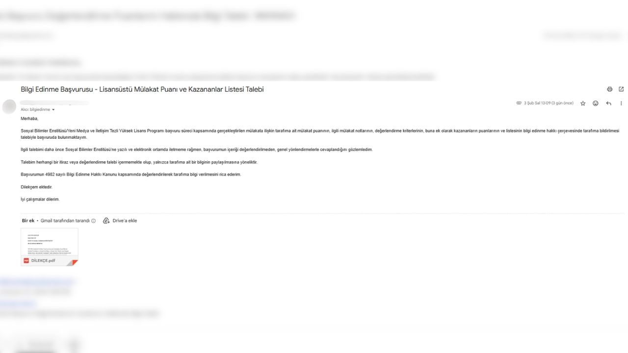 Ege Üniversitesi Lisansüstü Kabul Süreci Skandalı! (1)